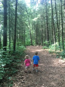 kids on a forest trail